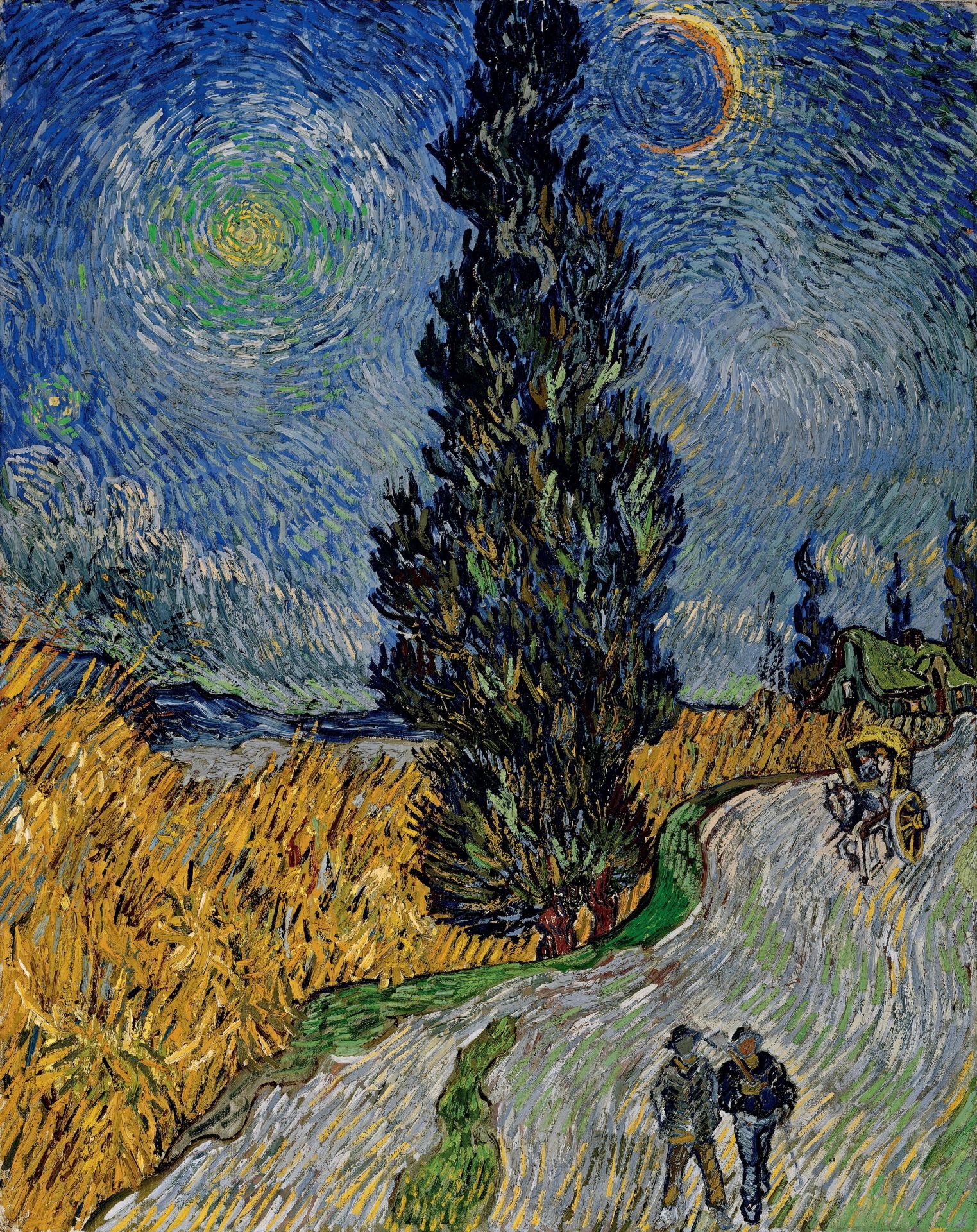 Vincent van Gogh - Road with Cypress and Star 